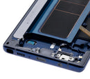 Pantalla OLED usada con marco para Samsung Galaxy Note 9 Ocean Blue, lista para cambio y reparación.