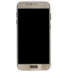 Pantalla OLED Samsung Galaxy S7 Gold con marco, ideal para reparación de display G930.