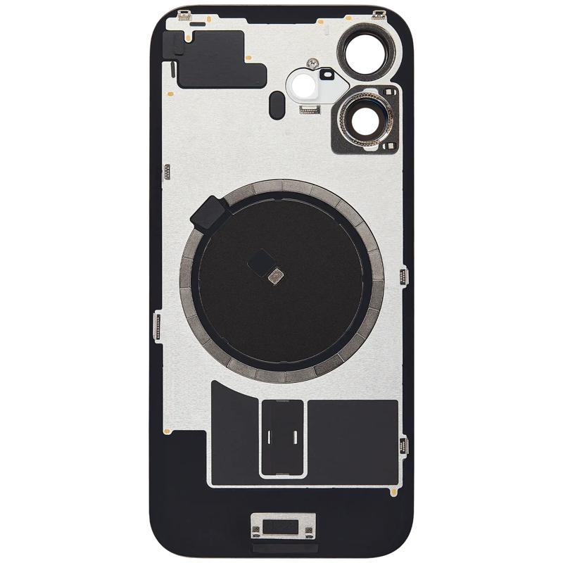 Tapa trasera con placa de acero con MagSafe para reparaciones de iPhone en Guatemala.