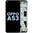 Pantalla LCD y digitalizador original OEM para Oppo A53 2020 con marco, ideal para reparación de pantalla rota.