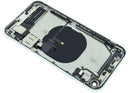Tapa trasera blanca usada para iPhone XR, modelos A1984, A2105, con puerto de carga y piezas preinstaladas.