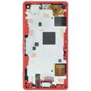 Pantalla LCD original Sony Xperia Z3 Compact naranja, repuesto para reparación de display roto.