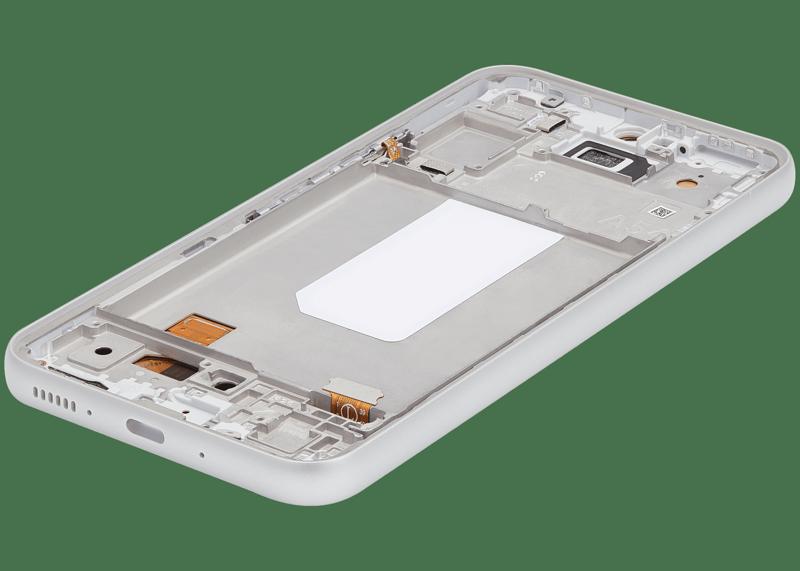 Reparación de pantalla OLED con marco de Samsung Galaxy A54 5G en Guatemala.
