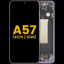 Pantalla OLED con marco refurbished para Samsung Galaxy A57 5G, color lila, ideal para reparación de display.