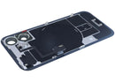 Tapa trasera con placa de acero con carga inalambrica NFC MagSafe y flex de linterna compatible para iPhone 16 (original) (Negro)