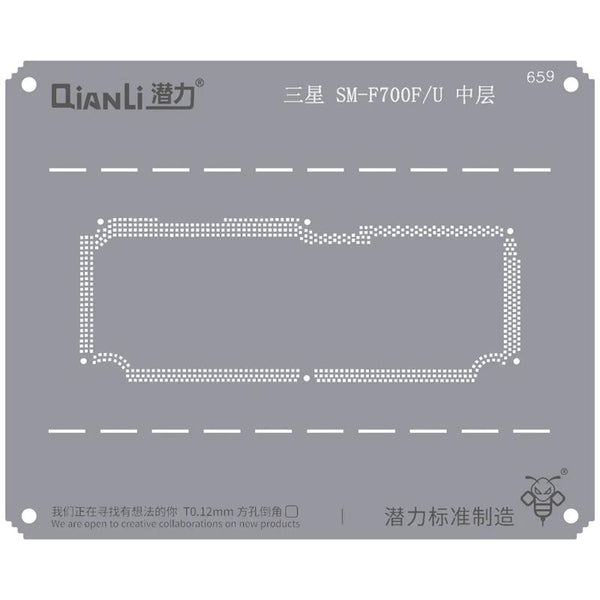 Plantilla Bumblebee (QS659) para Samsung Z Flip 4G SM-F700F/U Tapa intermedia (Qianli) en Guatemala, disponible para reparaciones de Samsung Z Flip 4G en talleres especializados y mayoristas de componentes Samsung.