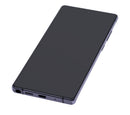 Pantalla OLED usada Samsung Galaxy Note 20 5G Mystic Gray con marco, lista para repuesto y reparación.
