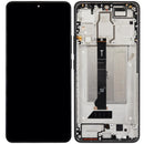 Pantalla OLED refurbished negra con marco para Xiaomi Redmi Turbo 3 / Poco F6, ideal para reparación de pantalla rota.