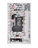Tapete de posicionamiento iScrews compatible con iPhone 12 Pro Max para organizar tornillos durante reparaciones en Guatemala.