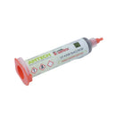 Pasta de soldar Amtech Sn42/Bi58 LF-4300 de 35g en jeringa, ideal para reparaciones electrónicas.