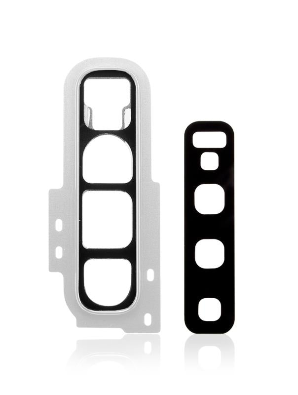 Lente de camara trasera con aro para Samsung Galaxy S10 (Blanco Prisma)