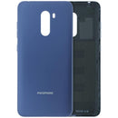 Tapa trasera genuina Xiaomi Poco F1 color Steel Blue, repuesto OEM para cambio o reparación.