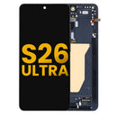 Pantalla OLED refurbished negra para Samsung Galaxy S26 Ultra 5G con marco, lista para reparación.