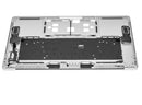 Tapa superior plateada usada con teclado ISO UK para MacBook Pro 15" A1990 (2018-2019), repuesto.