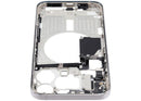Chasis medio iPhone 15 Pro Max A2849 titanio blanco, grado B, con pequeñas piezas OEM.