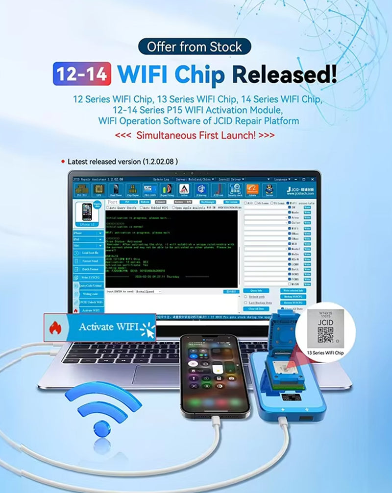 Programador DFU NAND para iPhone 8 a 16 Pro Max en Guatemala, mayorista de herramientas JCID especializadas en reparaciones.