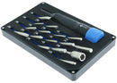 Kit destornillador de precisión iFixit Megalodon 16 bits, con alcance extendido para reparación de electrónica.