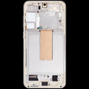 Pantalla OLED (120Hz) con marco color crema para Samsung Galaxy S23 Plus (SM-S916B) para reparación de pantalla rota.