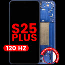 Pantalla OLED Samsung Galaxy S25 Plus 5G de 120Hz color azul marino con marco, pieza de repuesto.