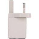 Cargador rápido AmpSentrix 30W USB-C y USB-A color titanio desierto con enchufe UK, adaptador de pared 220V.