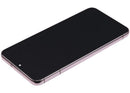 Pantalla OLED Pink Gold usada con marco para Samsung Galaxy S22 Plus 5G (SM-S906), lista para reparación.