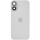 Tapa trasera iPhone 17 blanca usada, A3258, con orificio de cámara, lista para repuesto o reparación.