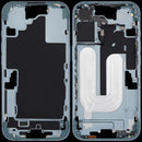 Chasis medio iPhone 16 color teal con botones power y volumen, repuesto A3204/A3206 para reparación.