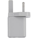Adaptador de pared AmpSentrix 30W USB-C y USB-A titanio, enchufe UK, carga rápida 220V.