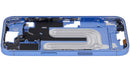 Marco medio ultramarine iPhone 16 (A3104, A3106) con botones power y volumen, repuesto Aftermarket Plus.