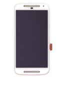 Pantalla LCD blanca refurbished para Motorola Moto G2 (XT1064, XT1068, XT1069) con display y frente.