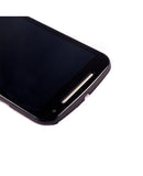 Pantalla refurbished negra para Motorola Moto G2 (XT1068) con marco, ideal para reparación de display.