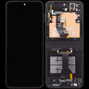 Pantalla OLED interna negra con marco para Samsung Galaxy Z Flip 6 (F741), repuesto para reparación display.