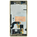 Pantalla LCD original Gold con marco para Sony Xperia M5 E5603, ideal para reparaciones de display.