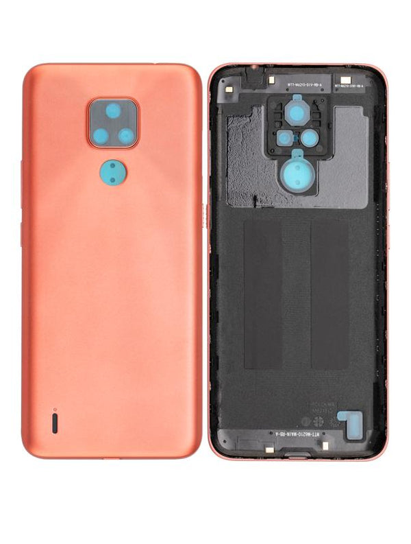 Tapa trasera original para Motorola Moto E7 (XT2095 / 2020) en Guatemala, repuesto disponible en tiendas de reparaciones de celulares y mayoristas de partes de teléfonos.