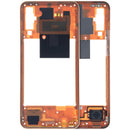 Tapa intermedia naranja original Samsung Galaxy A50 (A505) Service Pack para reparación de chasis y carcasa.