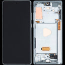 Pantalla OLED verde mística de Samsung Galaxy Note 20 5G con marco, lista para repuesto y reparación.