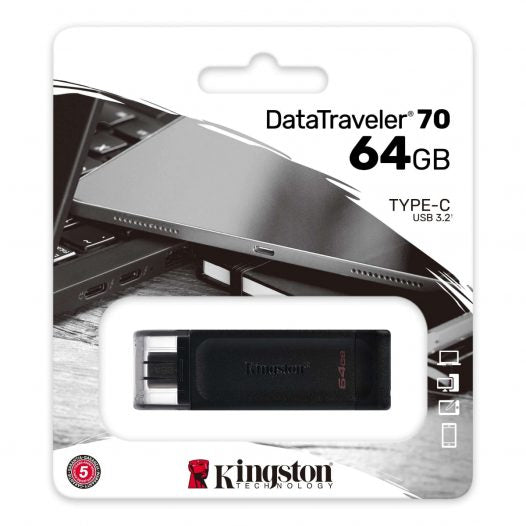 KINGSTON DT70 USB 64 GB TIPO C NEGRO