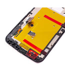 Pantalla refurbished negra para Motorola Moto G2 (XT1068) con marco, ideal para reparación de display.