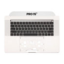 Tapa superior plateada usada para MacBook Pro 15 A1707 con teclado ANSI US, palmrest y trackpad.