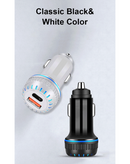 Puerto de carga blanco USB C+A de 18W con LED, ideal para carga rápida de dispositivos.