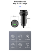 Puerto de carga blanco USB C+A de 18W con LED, ideal para carga rápida de dispositivos.
