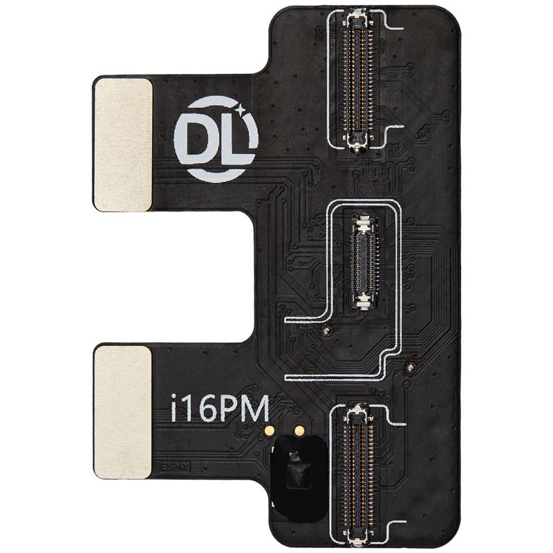 Reparación de tester Flex DL400 Pro para iPhone 16 Pro Max con placa pequeña EDP en Guatemala.