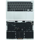 Tapa superior plateada MacBook Pro 13 A2338 M2 con batería, teclado y trackpad, repuesto OEM.