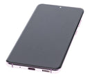 Pantalla OLED Samsung Galaxy S20 5G Cloud Pink, SM-G981V, con marco, refurbished, ideal para reparación de pantalla rota.