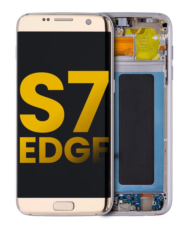 Pantalla OLED con marco para Samsung Galaxy S7 Edge (G935F) (Reacondicionado) Oro Platino