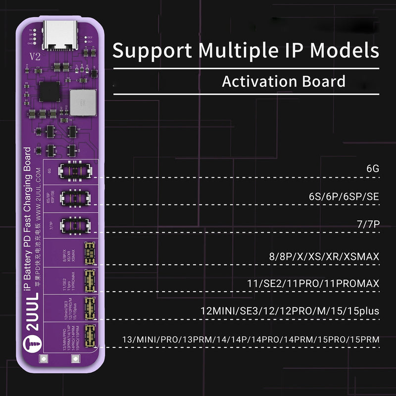 Encuentra la Batería 2UUL BT01 con PD carga rápida y placa de activación para iPhone 6 en Guatemala.