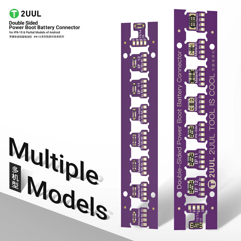 Encuentra el Conector Power Boot de batería doble cara 2UUL BT02 para iPhone y modelos parciales de Android en Guatemala con la mejor calidad y precio en reparaciones de dispositivos.