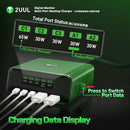 Cargador de escritorio 2UUL PC12 de 100W con pantalla digital, 2 puertos USB-C y 2 USB-A.