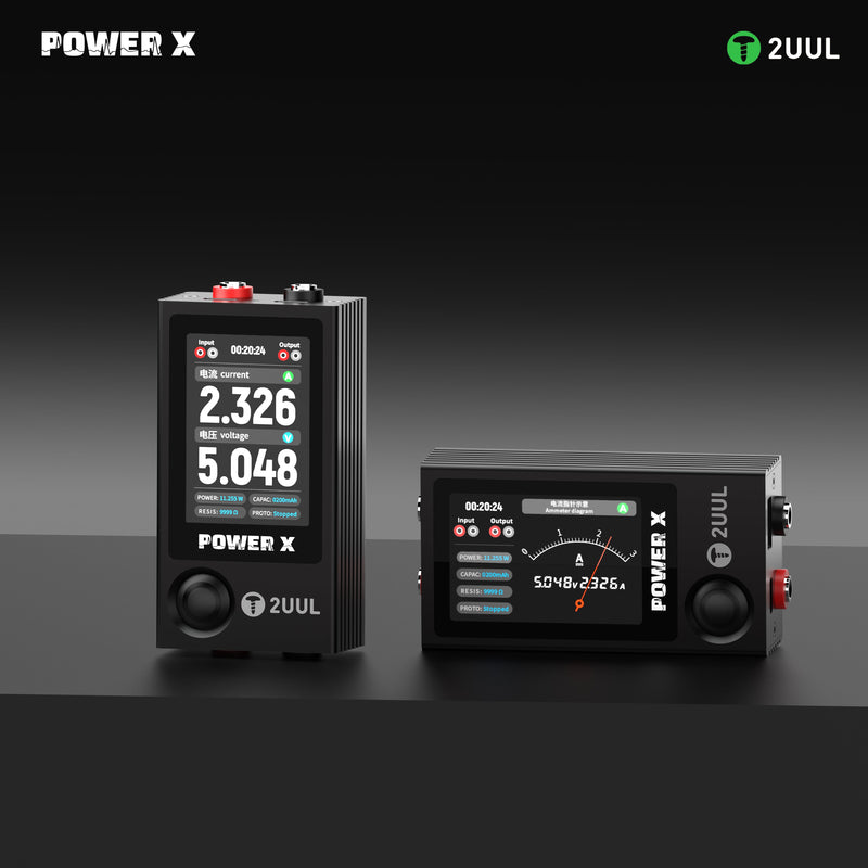 Pantalla Power X de alto refresco 2UUL PW11 con medidor de amperios y voltaje en Guatemala.