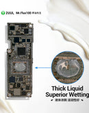 Flux Mr. Flux 100g para soldar y reparar PCB, ideal para trabajos con componentes electrónicos y soldadores.